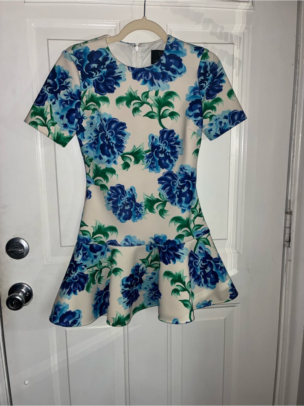 Cynthia Rowley Cream Dress with Blue Floral Print
